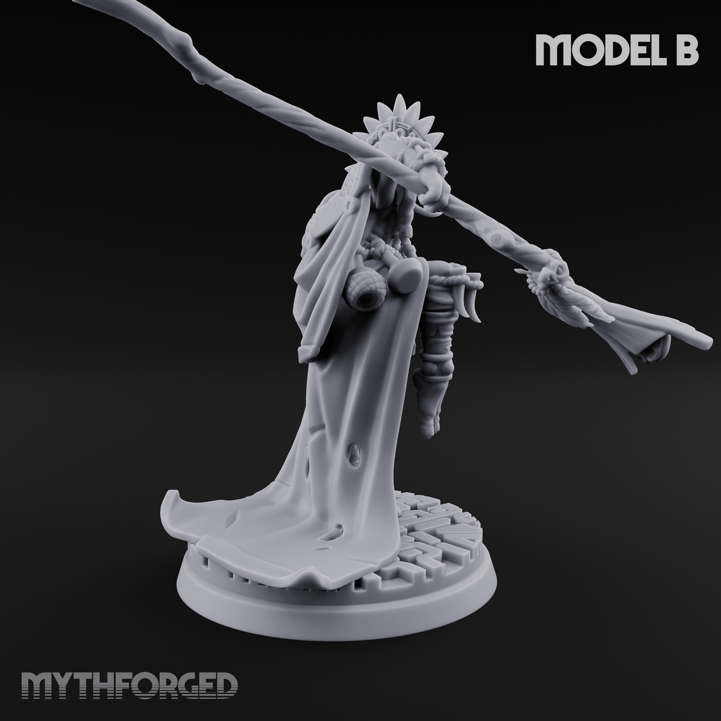 Aztec Inspired Feathered Incantation Hobgoblin Shaman B Miniature for Dungeons and Dragons, Pathfinder or other TTRPGs