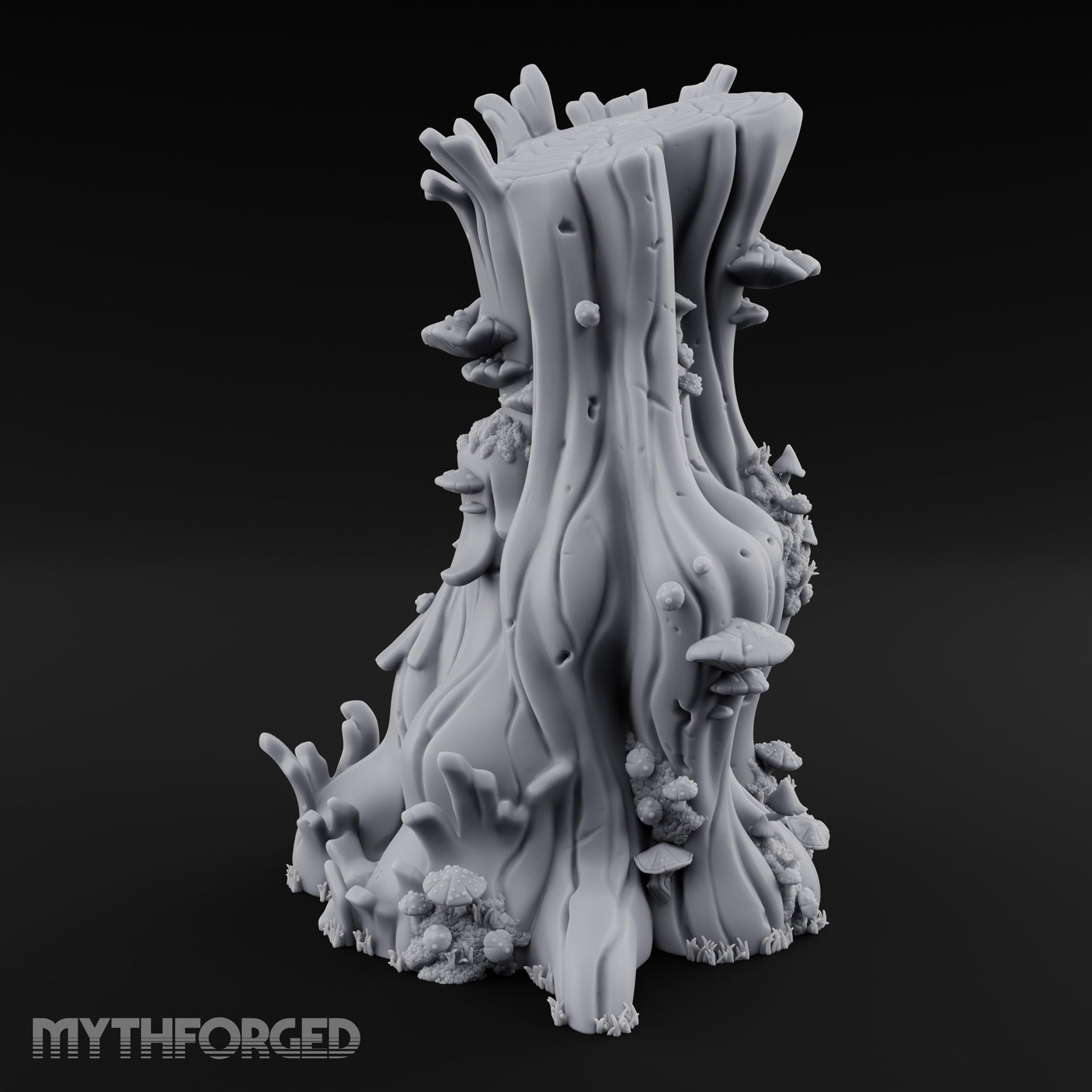 Shelf-Fungus Bracket-Clustered Tall Mushroom Forest Trunk Miniature for Dungeons and Dragons, Pathfinder or other TTRPGs