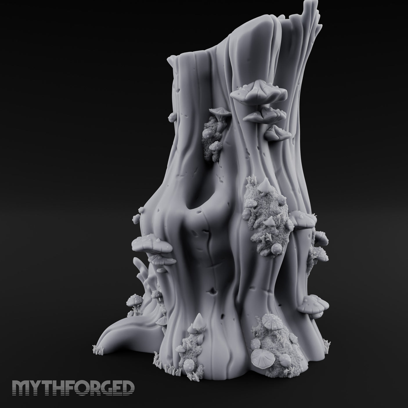 Shelf-Fungus Bracket-Clustered Tall Mushroom Forest Trunk Miniature for Dungeons and Dragons, Pathfinder or other TTRPGs