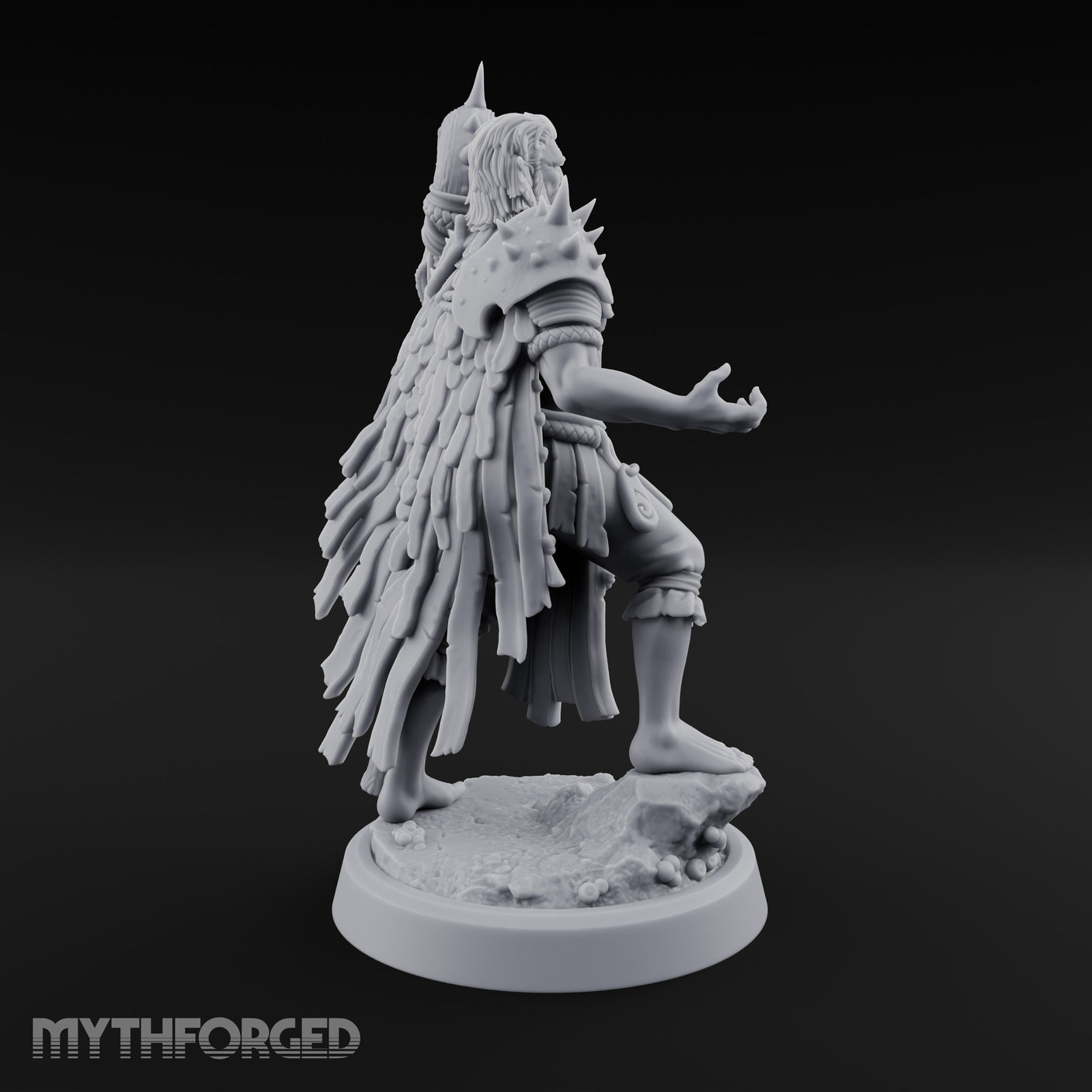 Shell Mace Clutching Weer Shaman Miniature for Dungeons and Dragons, Pathfinder or other TTRPGs