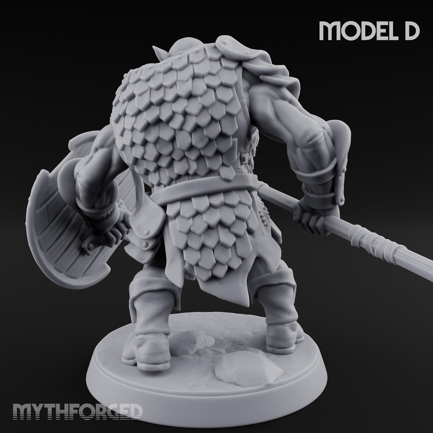 Shield Bearing Warband Pig Orc Warrior D Miniature for Dungeons and Dragons, Pathfinder or other TTRPGs
