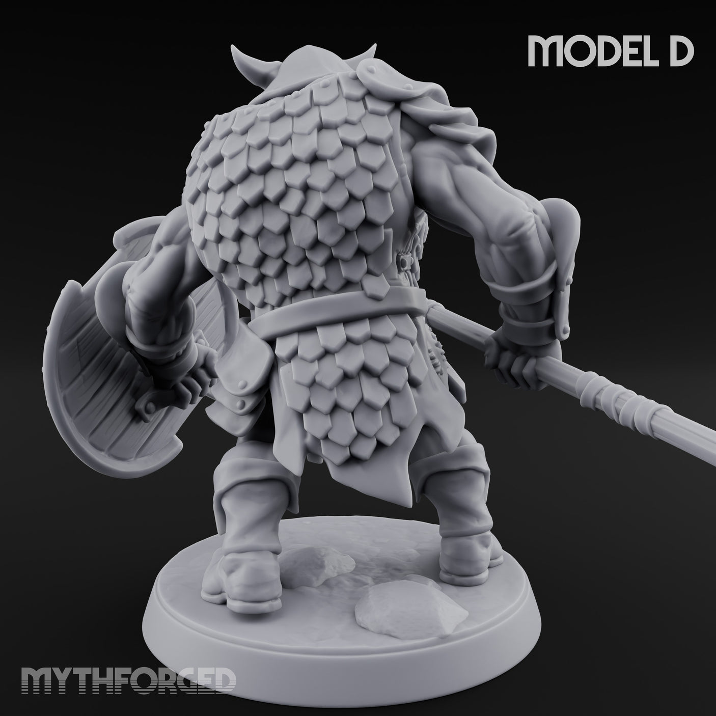 Shield Bearing Warband Pig Orc Warrior D Miniature for Dungeons and Dragons, Pathfinder or other TTRPGs