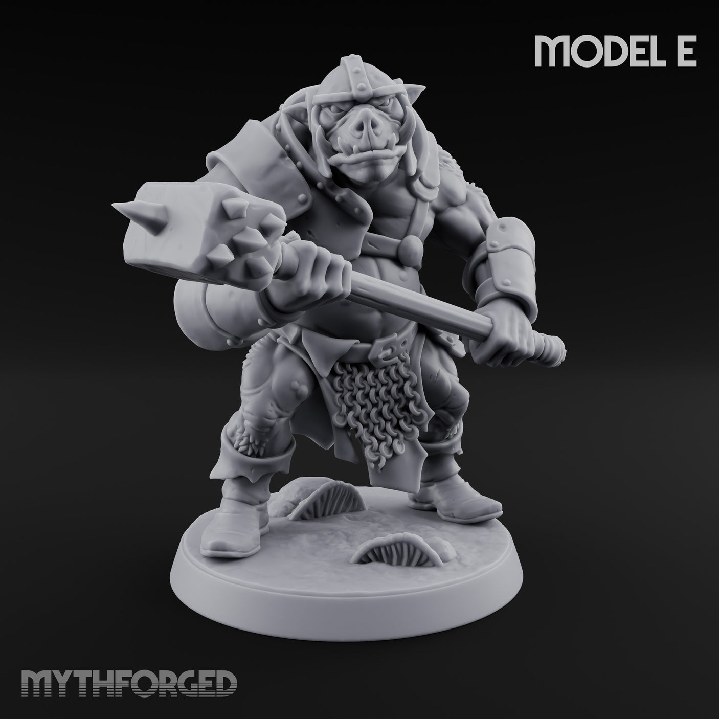 Shield Bearing Warband Pig Orc Warrior E gallery 1