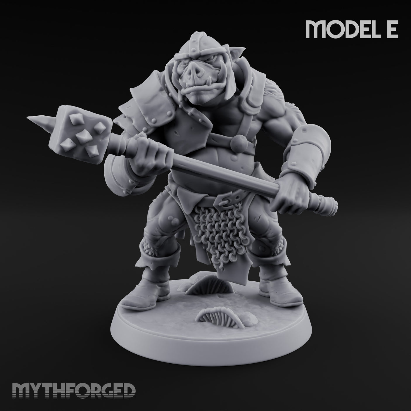 Shield Bearing Warband Pig Orc Warrior E gallery 17