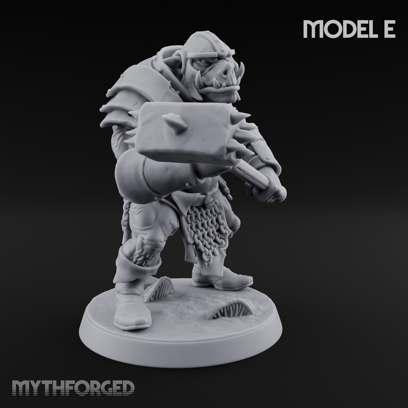 Shield Bearing Warband Pig Orc Warrior E gallery 3