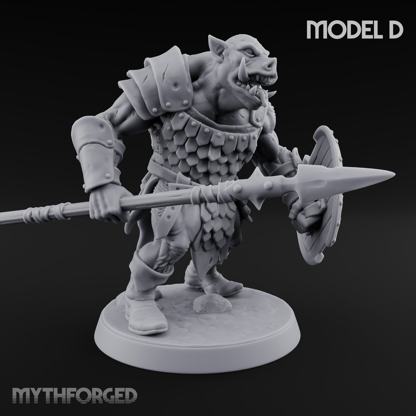 Shield Bearing Warband Pig Orc Warriors — D gallery 1