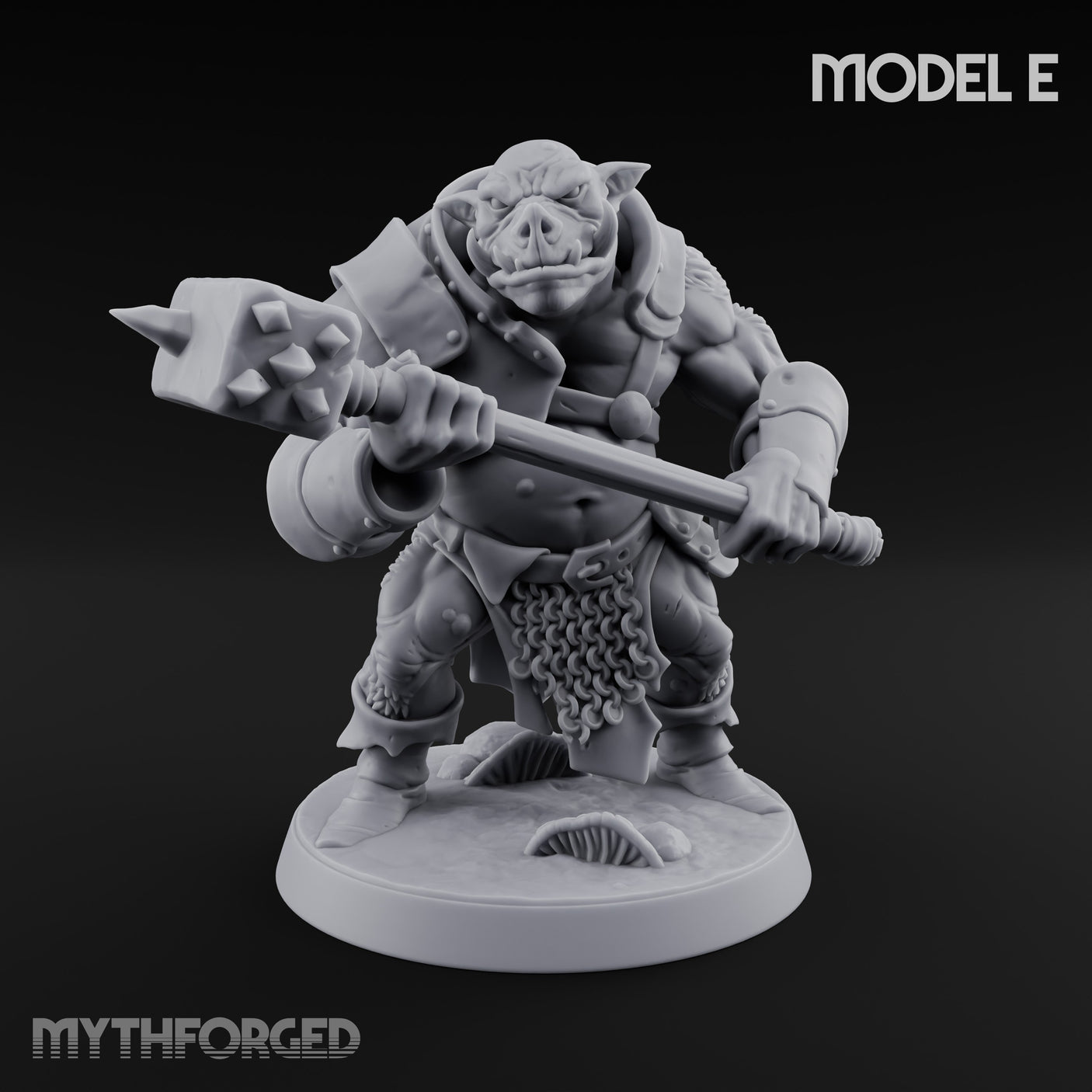 Shield Bearing Warband Pig Orc Warriors — E