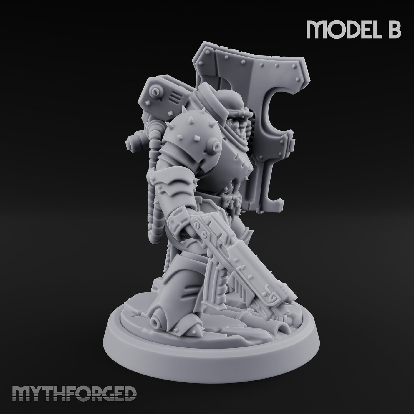 Shield Bracing Gun Toting Space Dwarf Trooper B gallery 3