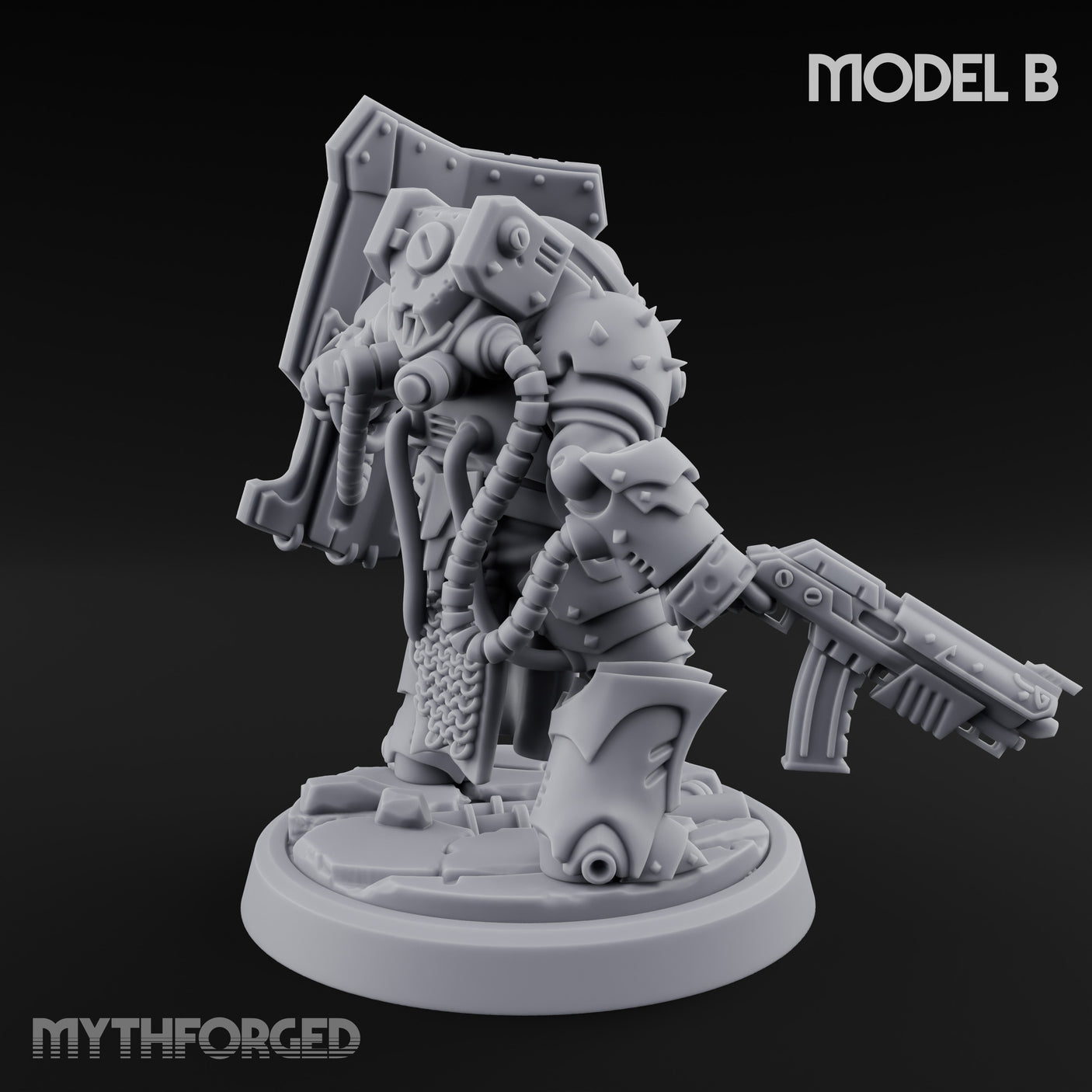 Shield Bracing Gun Toting Space Dwarf Trooper B gallery 4
