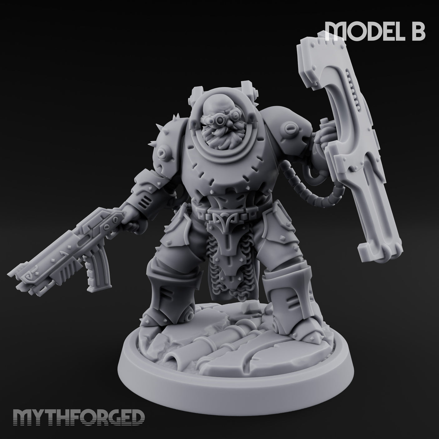 Shield Bracing Gun Toting Space Dwarf Trooper B gallery 9