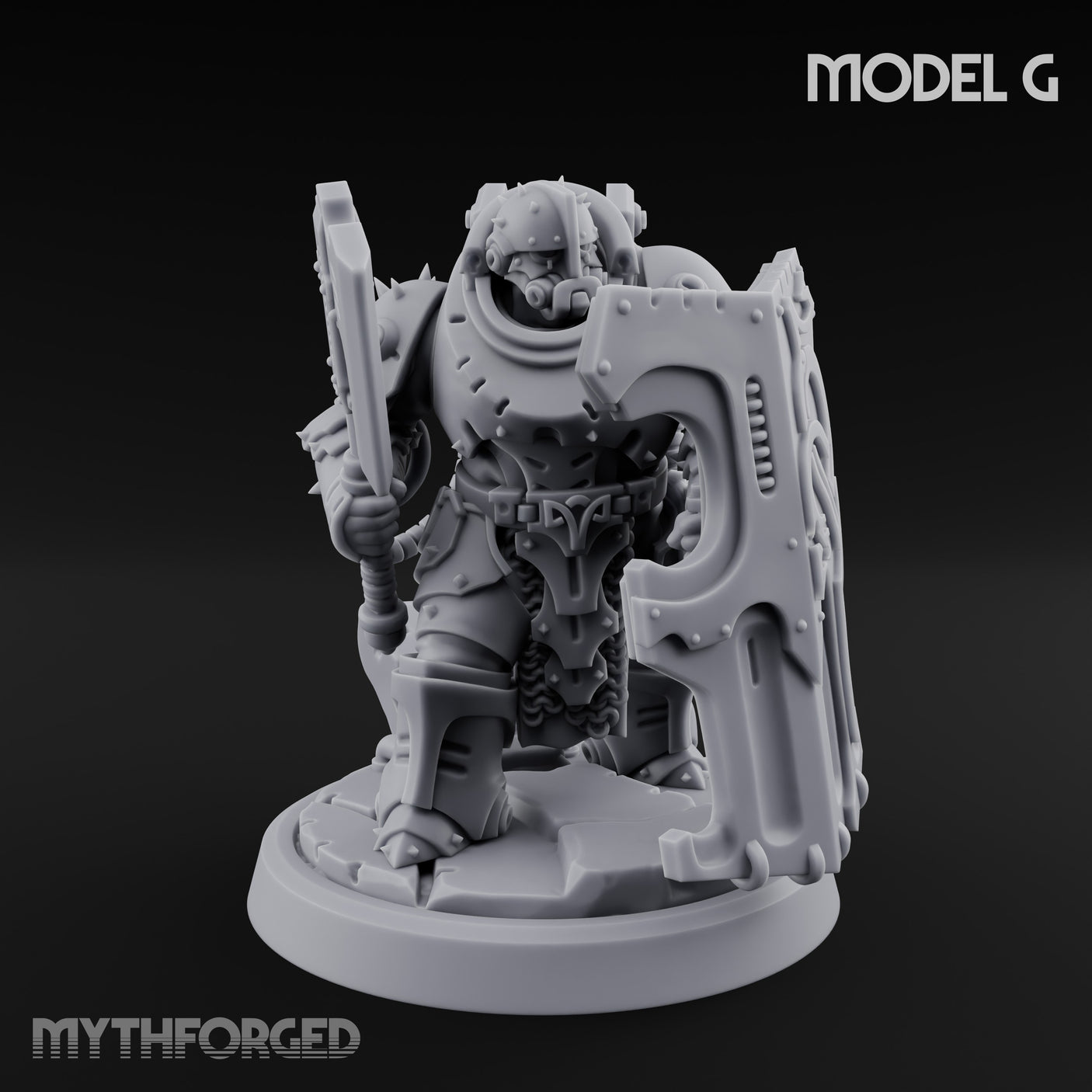 Shield Bracing Gun Toting Space Dwarf Trooper G