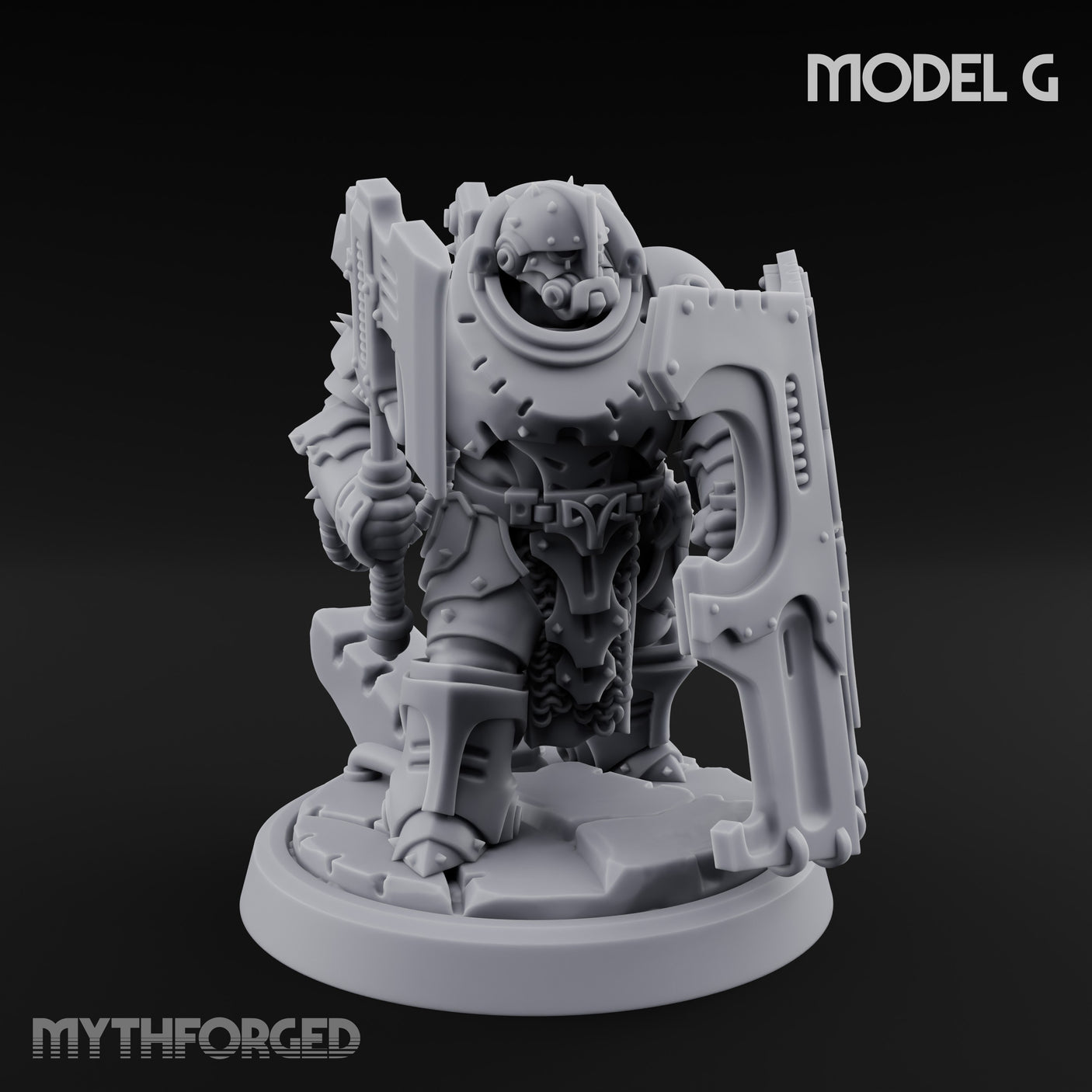 Shield Bracing Gun Toting Space Dwarf Trooper G gallery 1