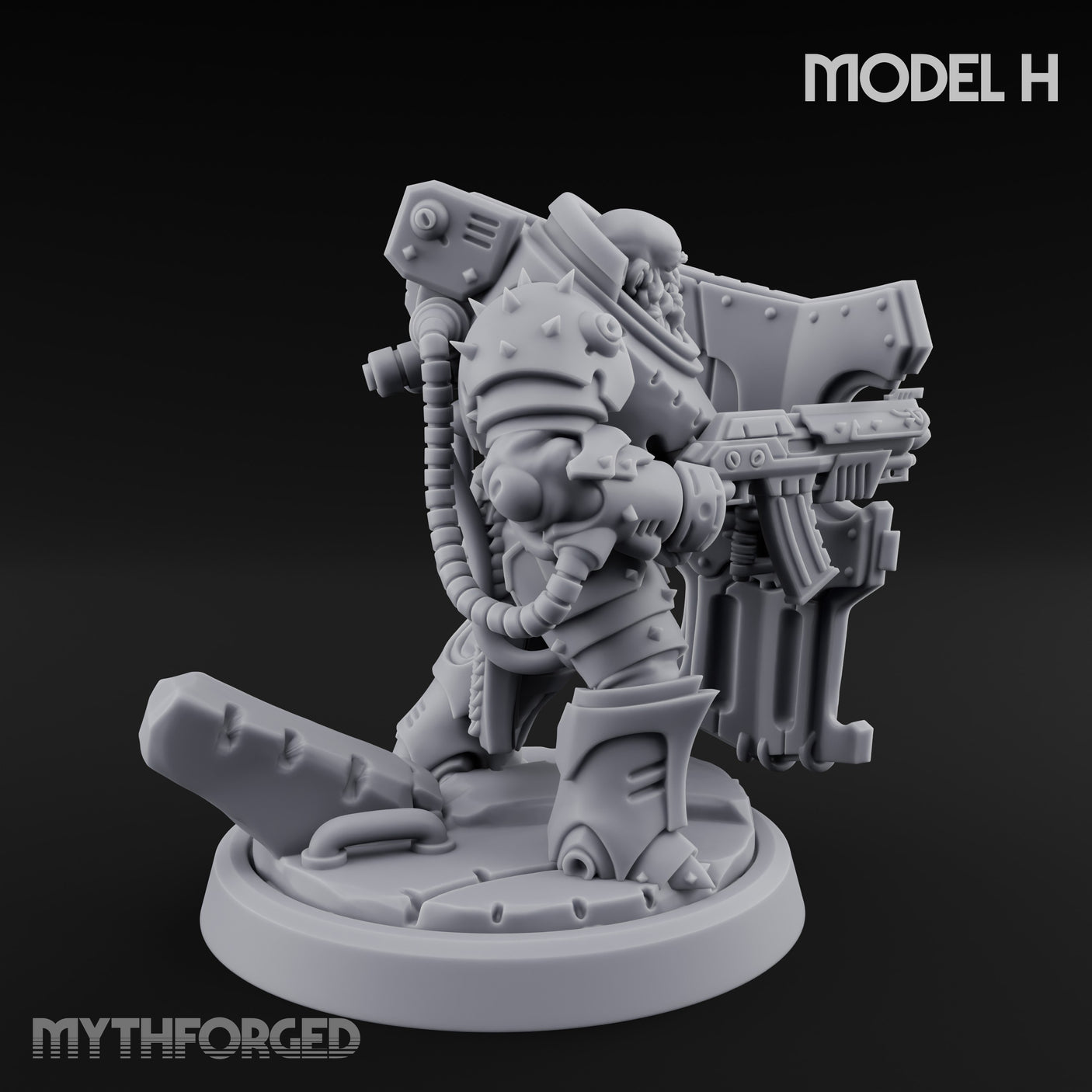 Shield Bracing Gun Toting Space Dwarf Trooper H gallery 3