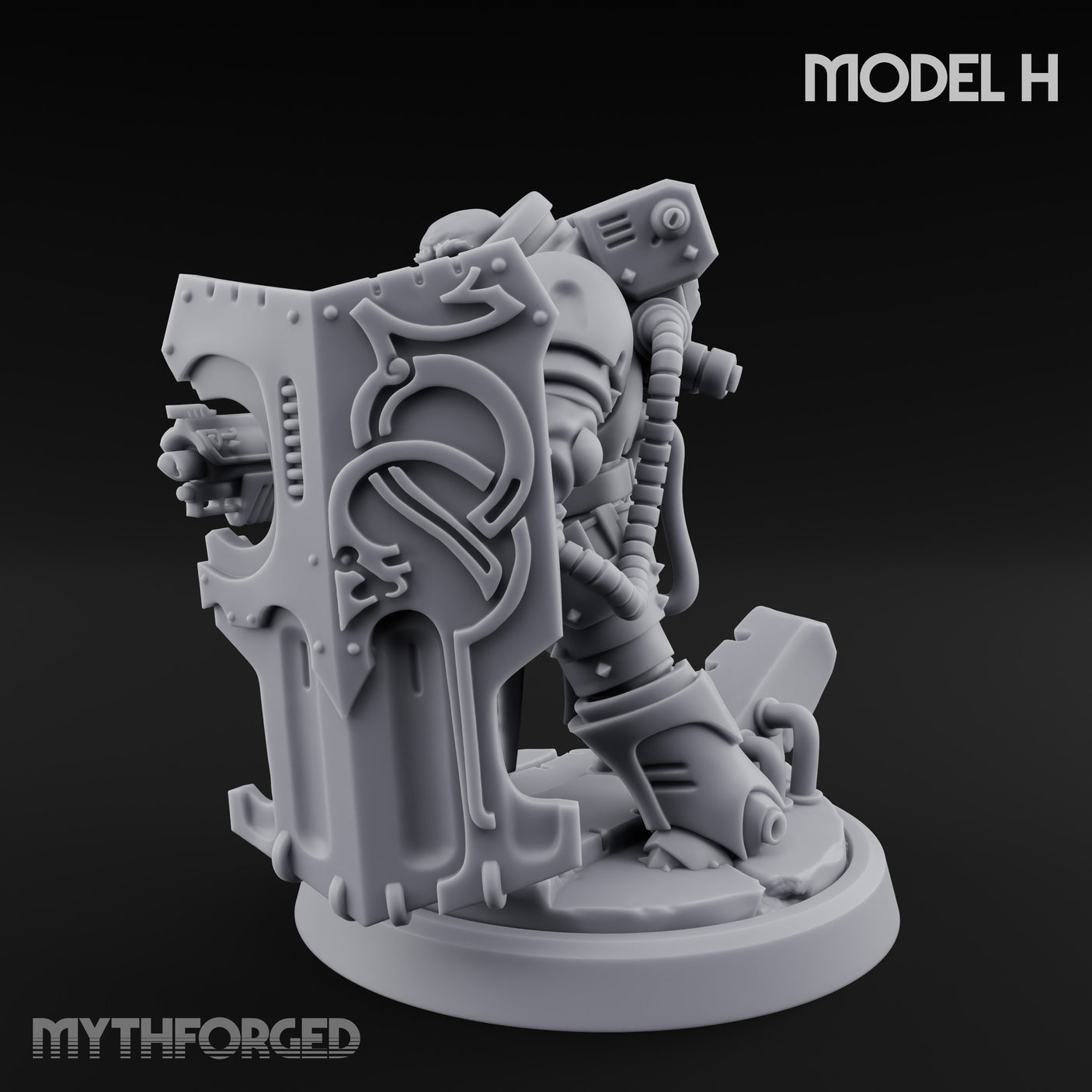 Shield Bracing Gun Toting Space Dwarf Trooper H gallery 7