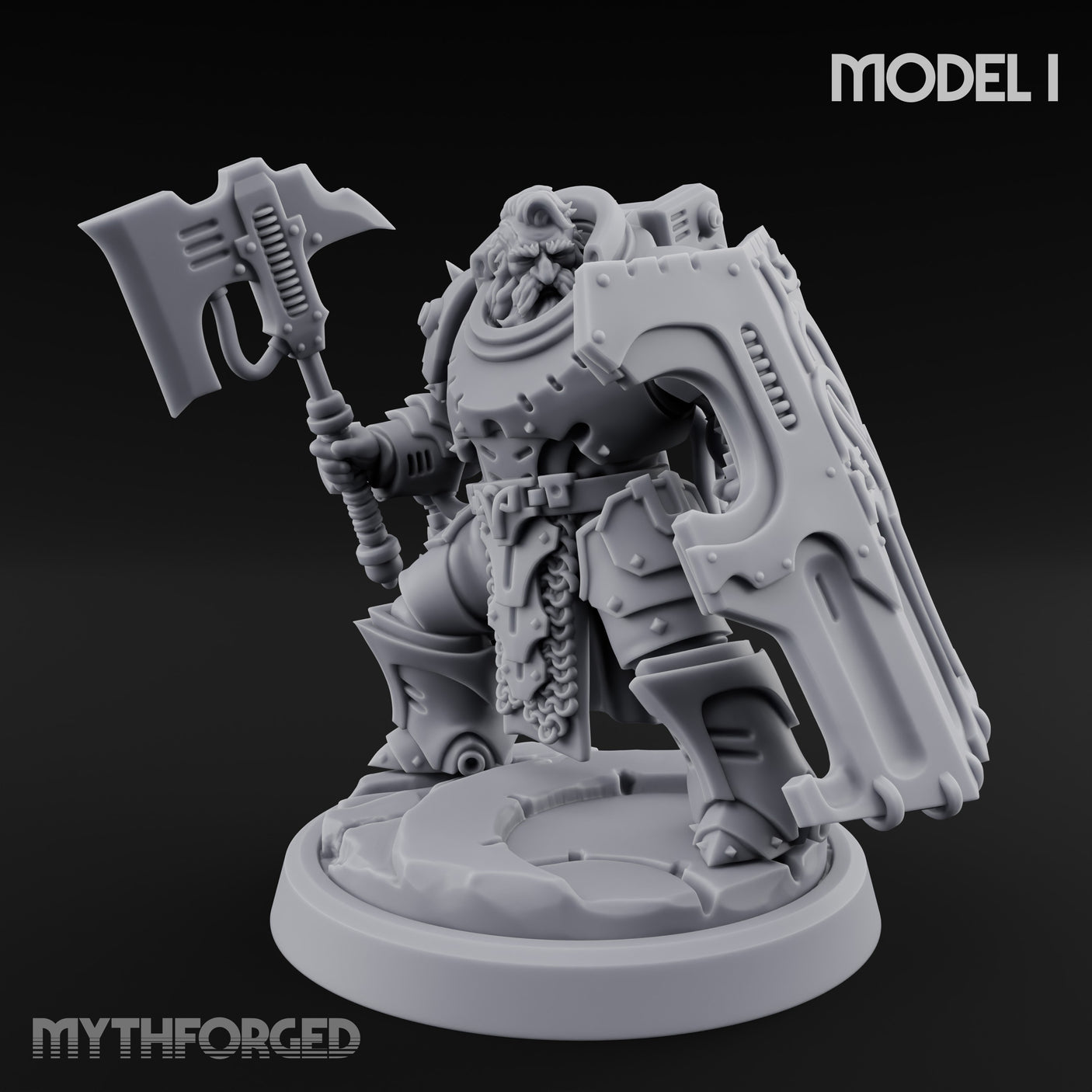 Shield Bracing Gun Toting Space Dwarf Trooper I gallery 9