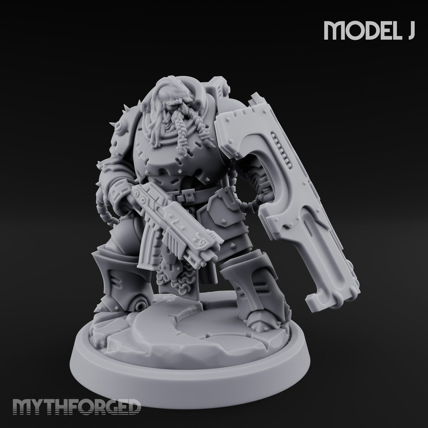 Shield Bracing Gun Toting Space Dwarf Trooper J gallery 1