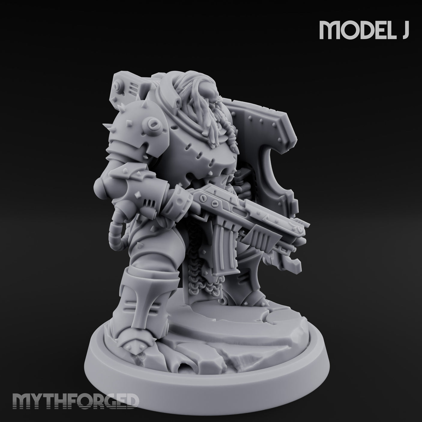 Shield Bracing Gun Toting Space Dwarf Trooper J gallery 3