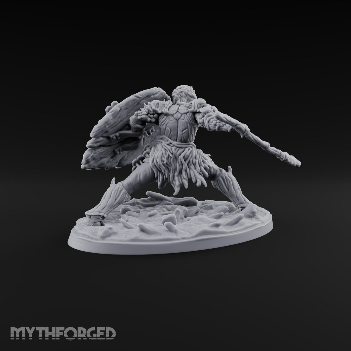 No Mushroom for Retreat Human Spear and Shield Warrior B