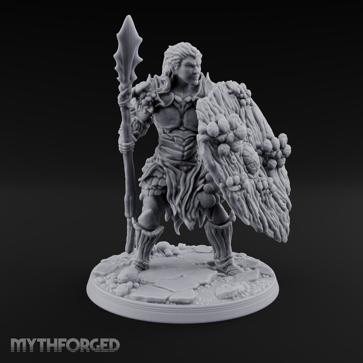 No Mushroom for Retreat Human Spear and Shield Warrior C