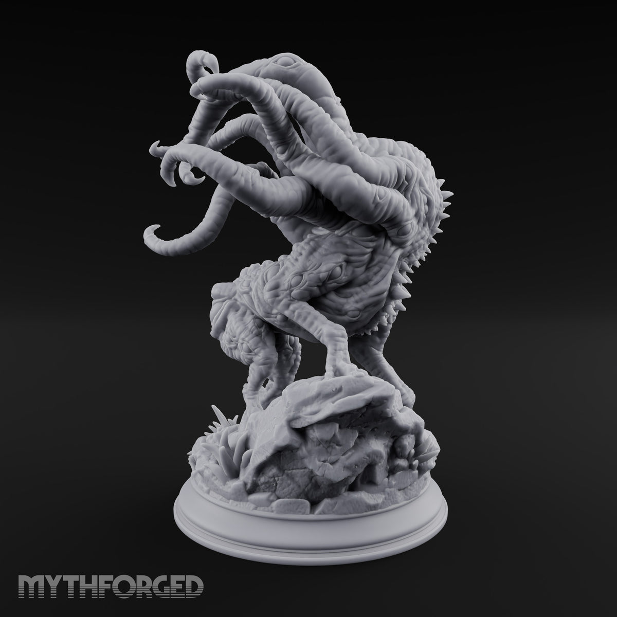 Lunch Arrives Tentacles First Roper Tentacled One-Eyed Ambush Predator on Rocky Base