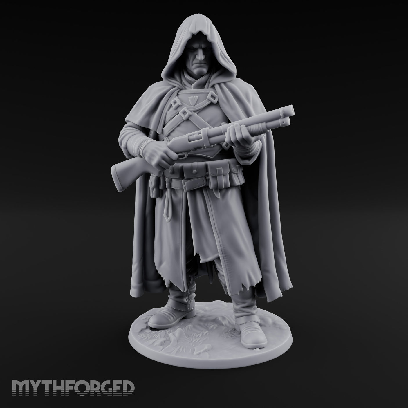 Shotgun Levelling Human Gunslinger Miniature for Dungeons and Dragons, Pathfinder or other TTRPGs
