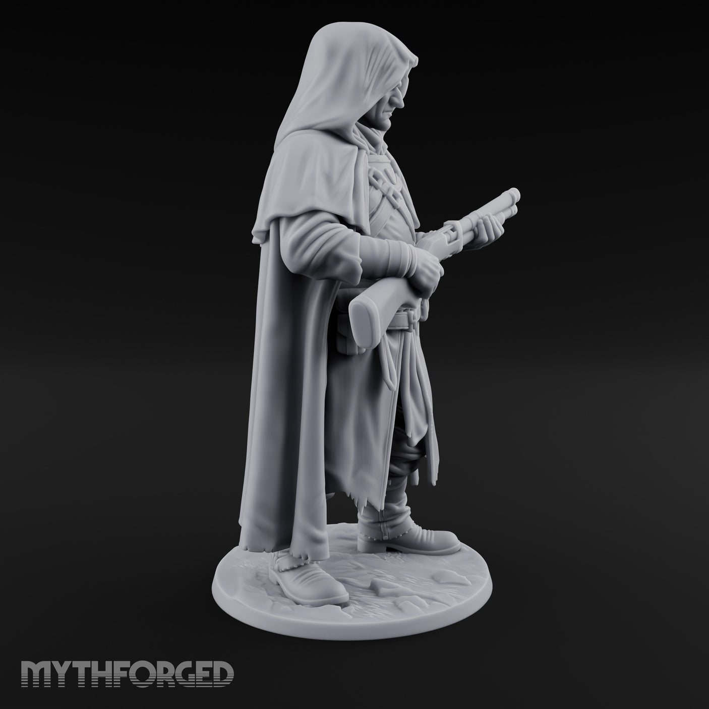 Shotgun Levelling Human Gunslinger Miniature for Dungeons and Dragons, Pathfinder or other TTRPGs