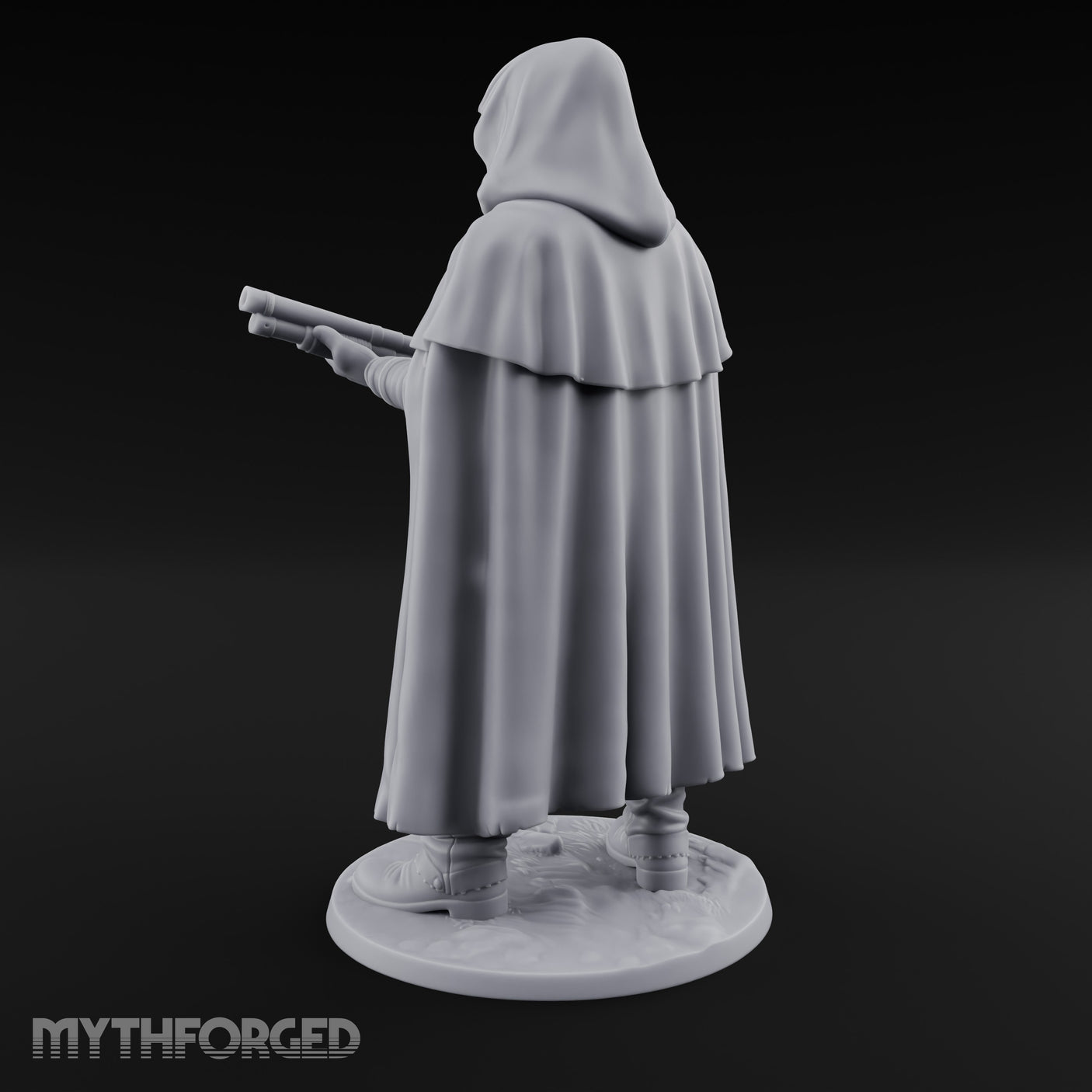 Shotgun Levelling Human Gunslinger Miniature for Dungeons and Dragons, Pathfinder or other TTRPGs