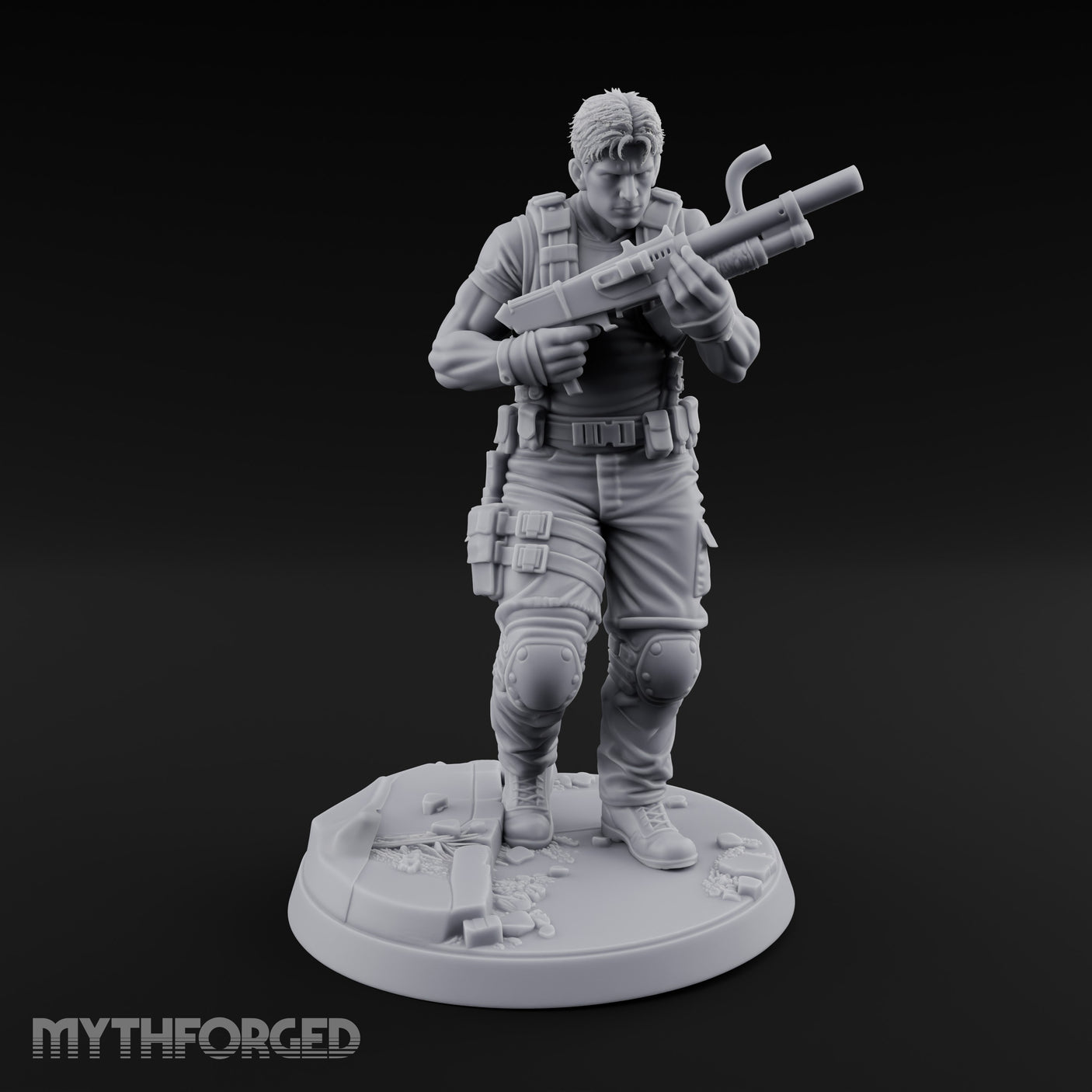 Shotgun Levelling Human Survivor Miniature for Dungeons and Dragons, Pathfinder or other TTRPGs