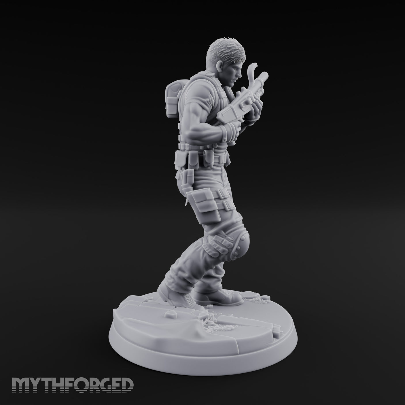 Shotgun Levelling Human Survivor Miniature for Dungeons and Dragons, Pathfinder or other TTRPGs