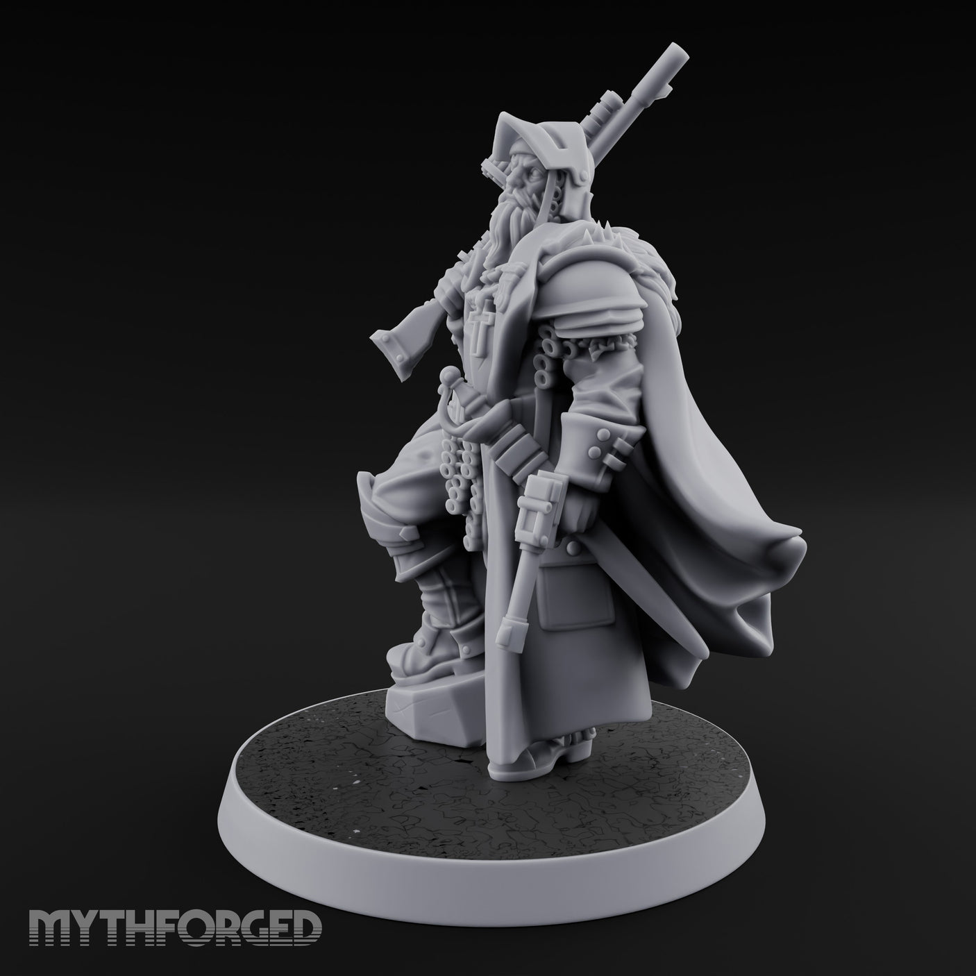 Shotgun Shouldered Cross Bearing Human Priest Miniature for Dungeons and Dragons, Pathfinder or other TTRPGs