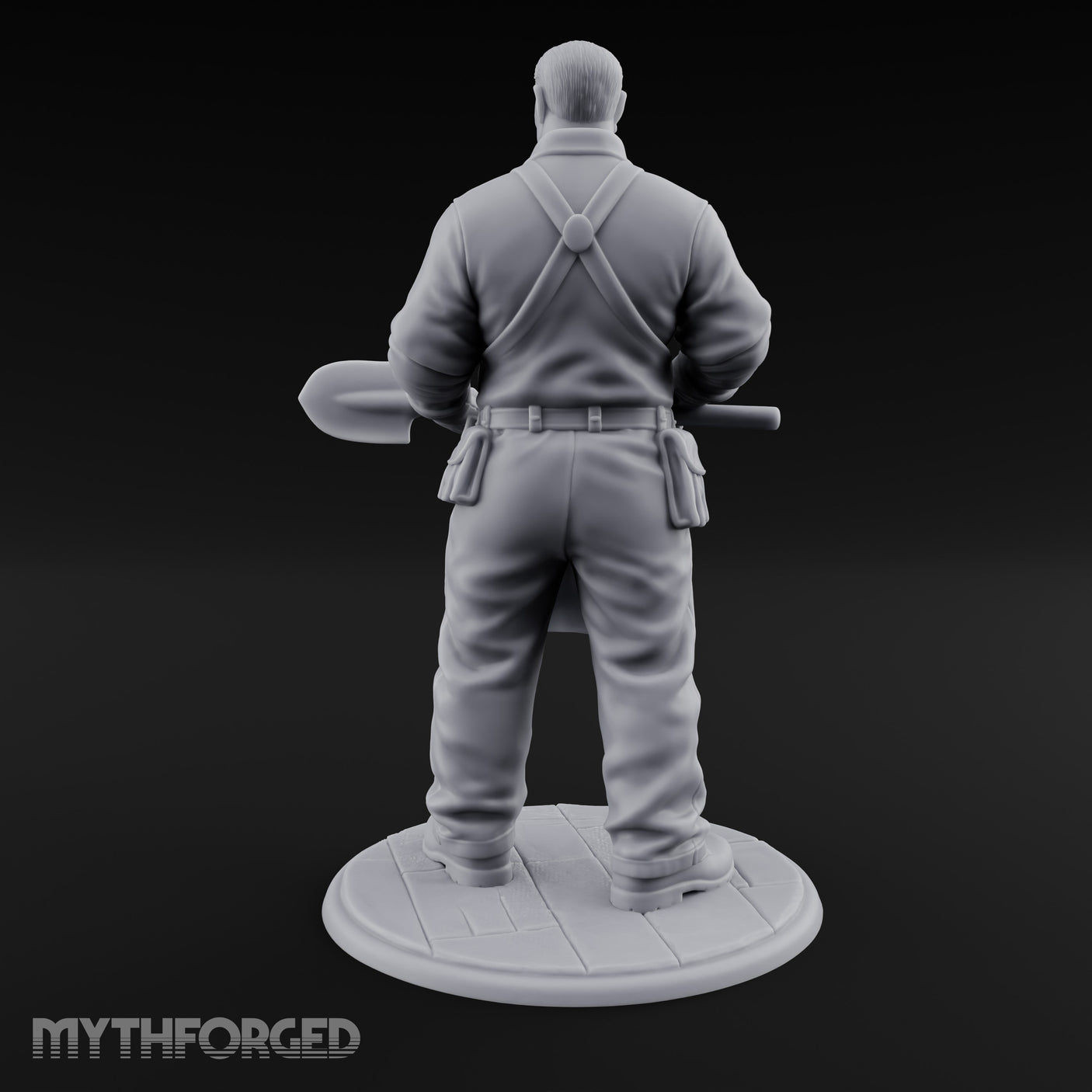 Shovel Gripping Human Gravedigger Miniature for Dungeons and Dragons, Pathfinder or other TTRPGs