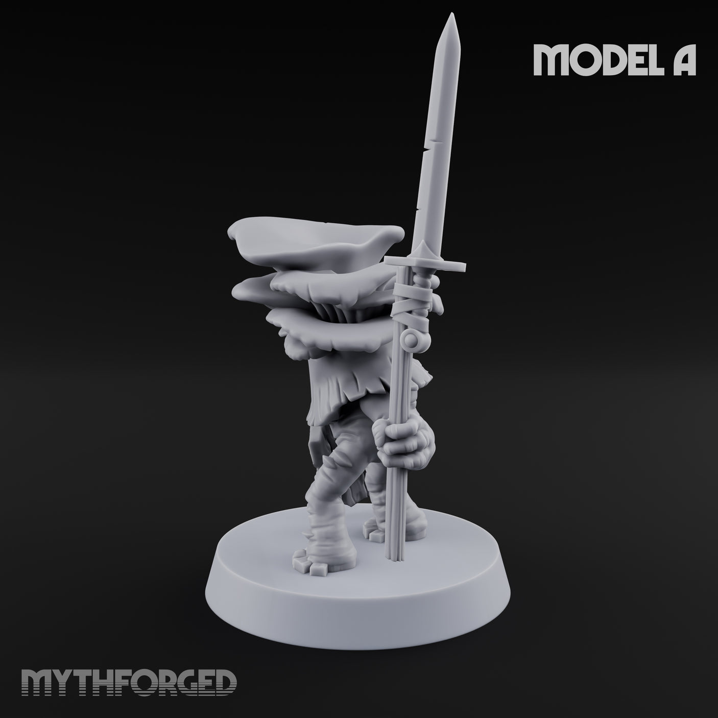 Spore Spearing Mushroom Warrior A Miniature for Dungeons and Dragons, Pathfinder or other TTRPGs