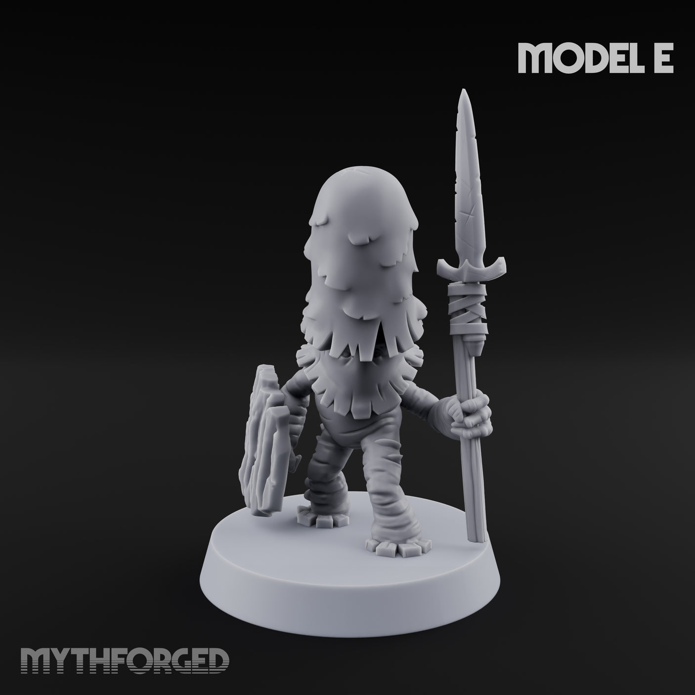 Spore Spearing Mushroom Warrior E Miniature for Dungeons and Dragons, Pathfinder or other TTRPGs