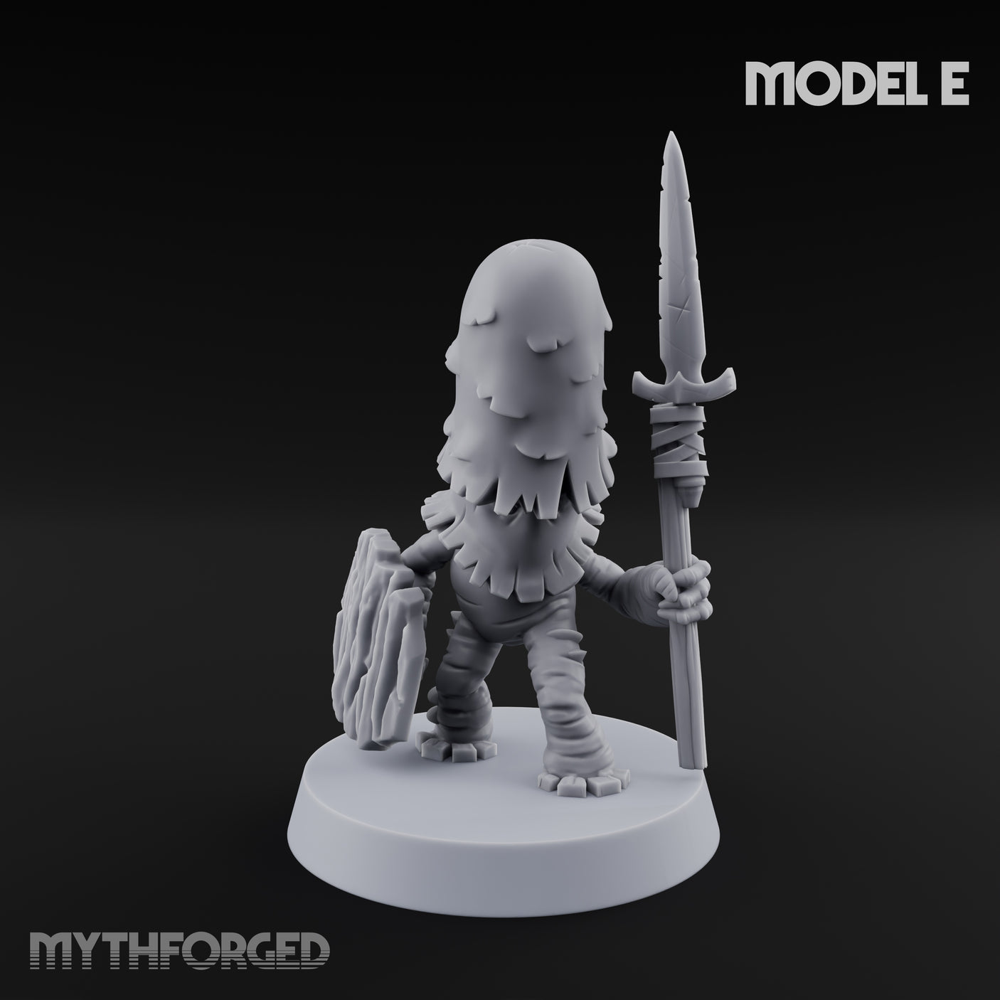Spore Spearing Mushroom Warrior E Miniature for Dungeons and Dragons, Pathfinder or other TTRPGs