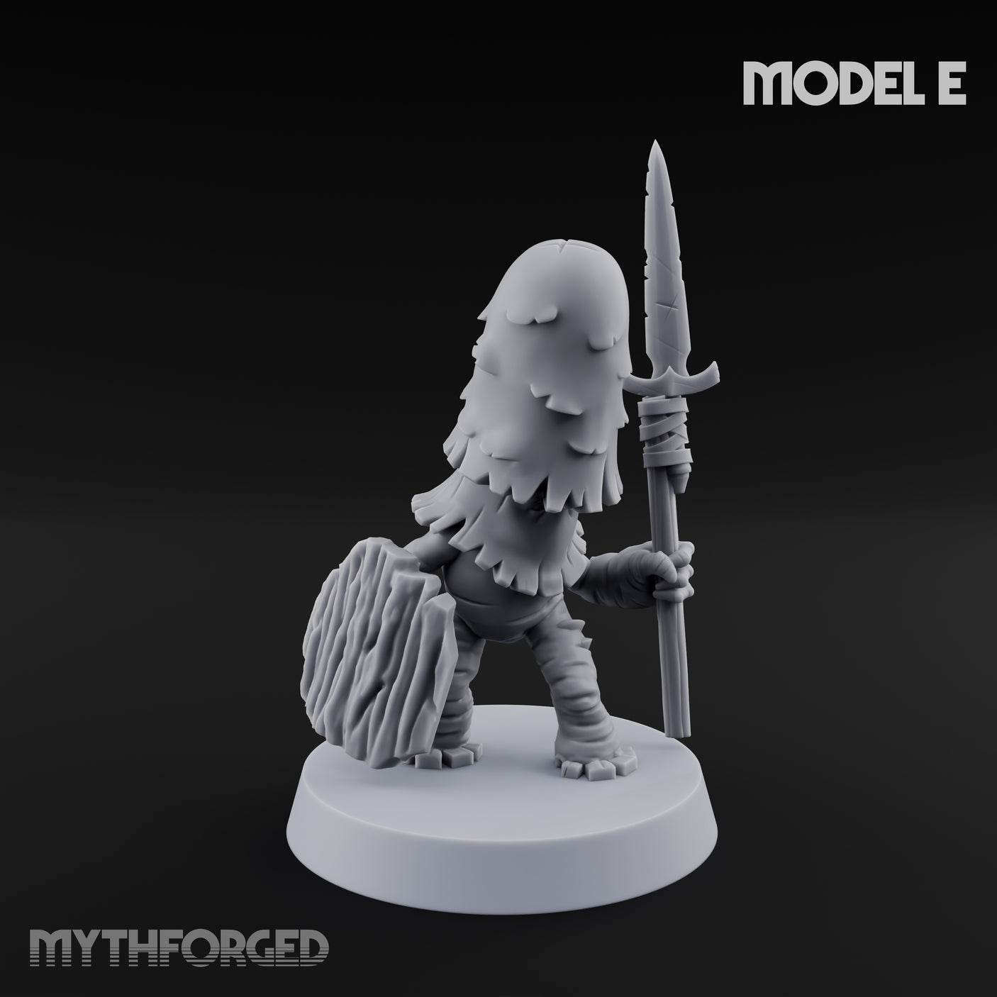 Spore Spearing Mushroom Warrior E Miniature for Dungeons and Dragons, Pathfinder or other TTRPGs