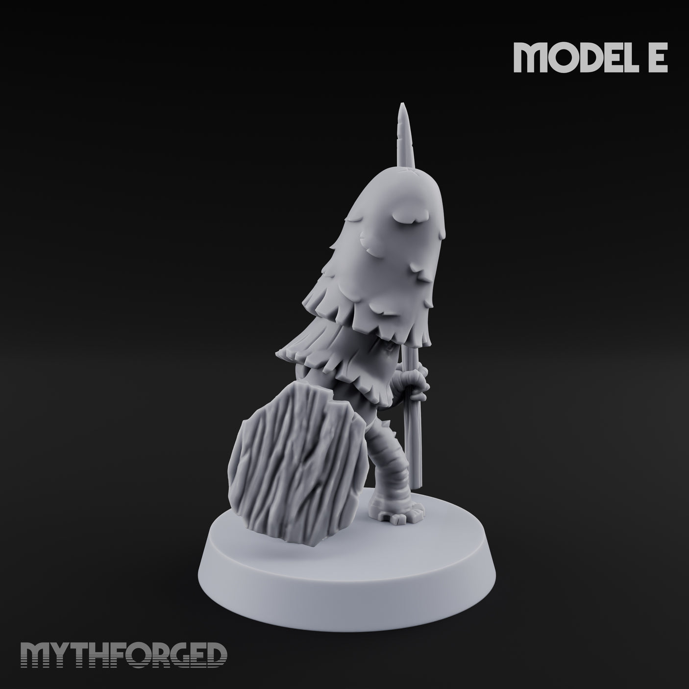 Spore Spearing Mushroom Warrior E Miniature for Dungeons and Dragons, Pathfinder or other TTRPGs