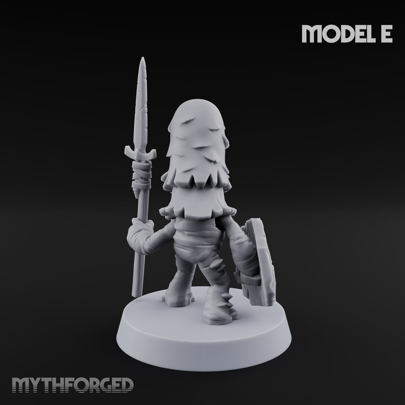 Spore Spearing Mushroom Warrior E Miniature for Dungeons and Dragons, Pathfinder or other TTRPGs