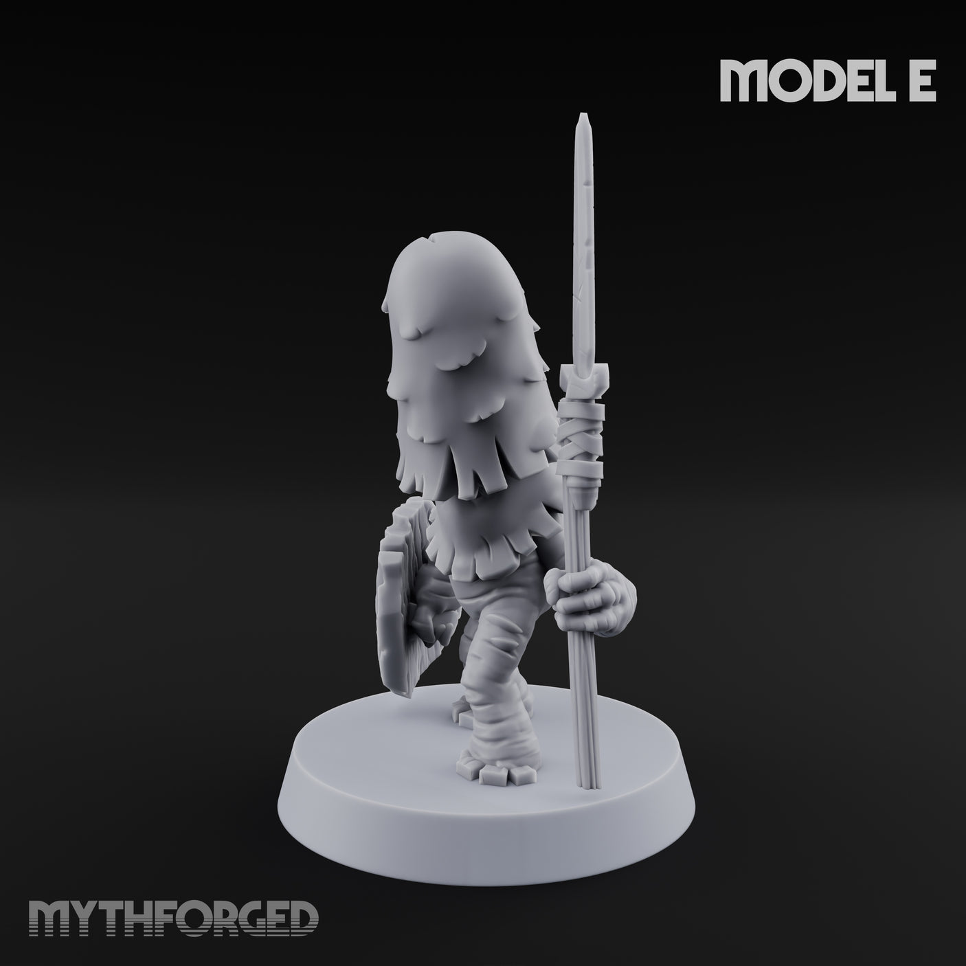 Spore Spearing Mushroom Warrior E Miniature for Dungeons and Dragons, Pathfinder or other TTRPGs
