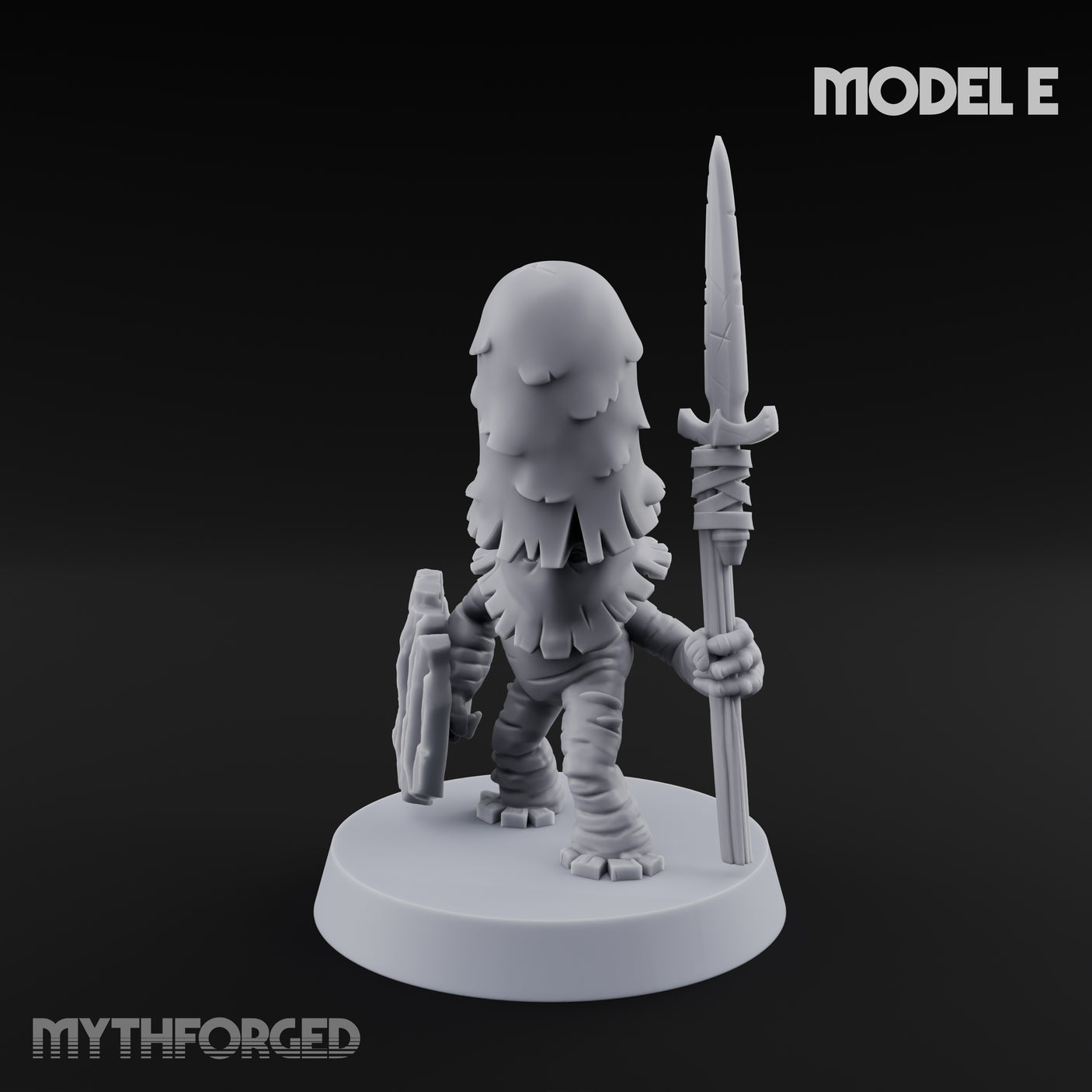 Spore Spearing Mushroom Warrior E Miniature for Dungeons and Dragons, Pathfinder or other TTRPGs