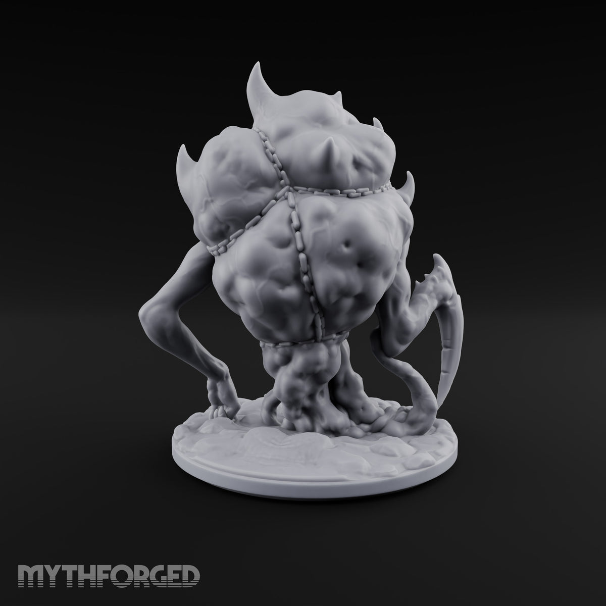 Heavy Lies the Chained Head Sibriex Fiend with Chained Bloated Head and Scythe Claw