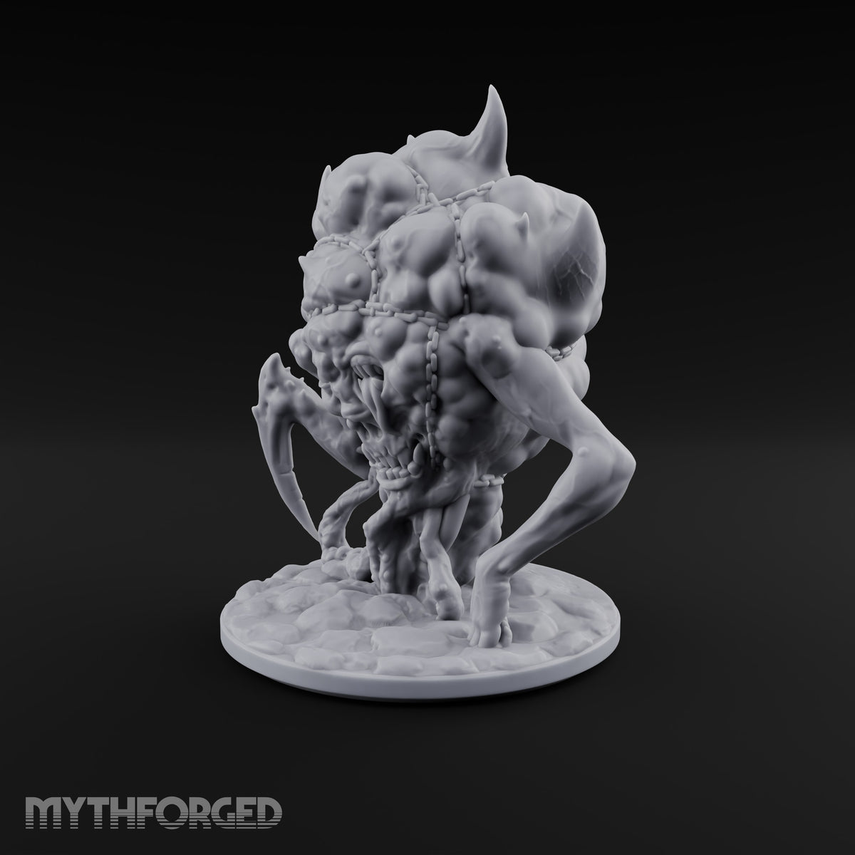 Heavy Lies the Chained Head Sibriex Fiend with Chained Bloated Head and Scythe Claw
