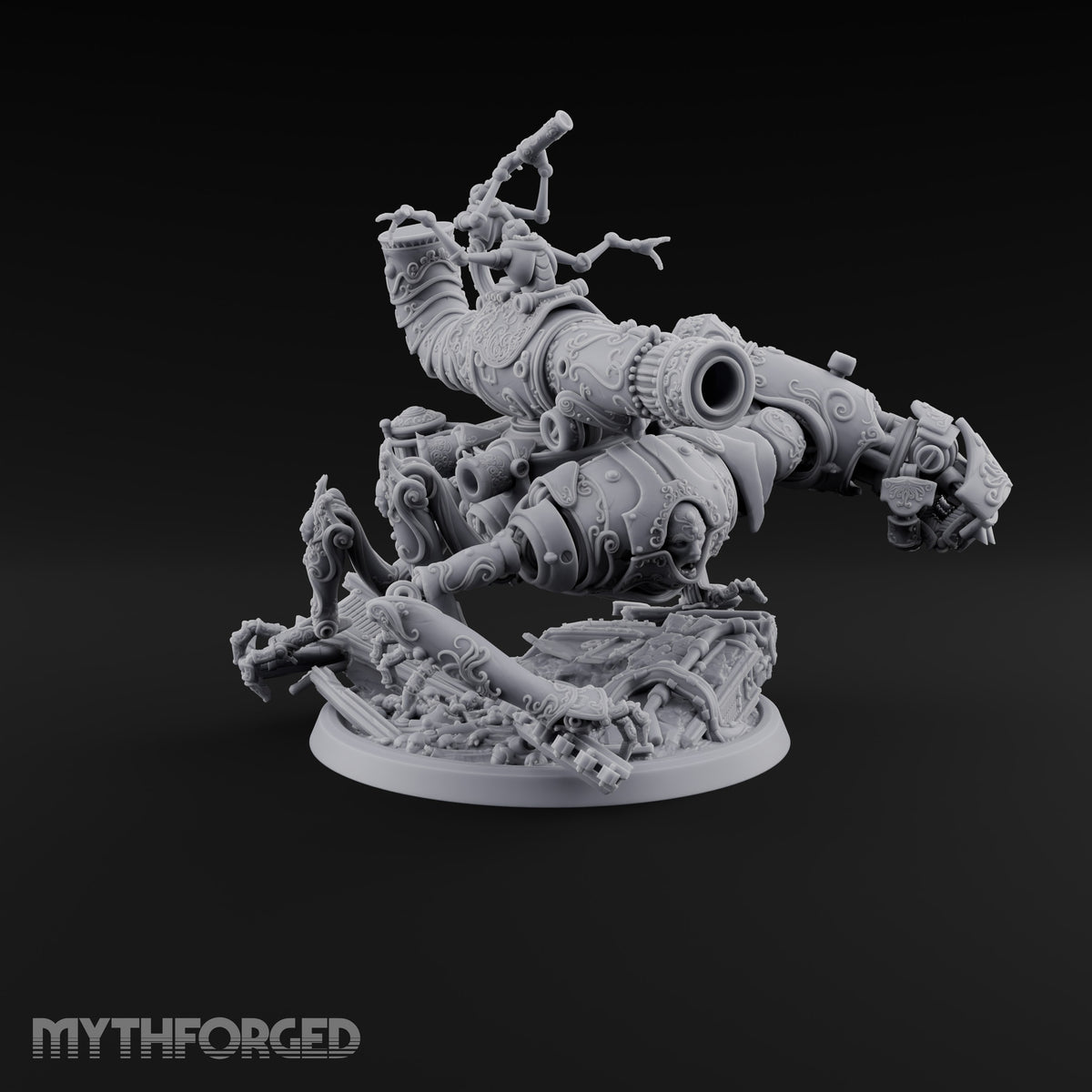 Scrapyard Stomper Warforged Four-Legged Siege Automaton with Cannon, Horn Pipe and Spotter