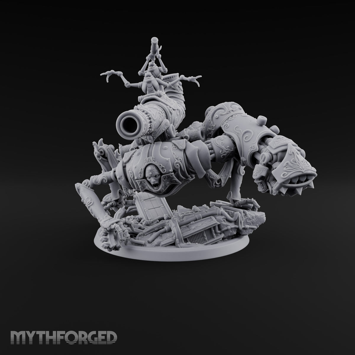 Scrapyard Stomper Warforged Four-Legged Siege Automaton with Cannon, Horn Pipe and Spotter