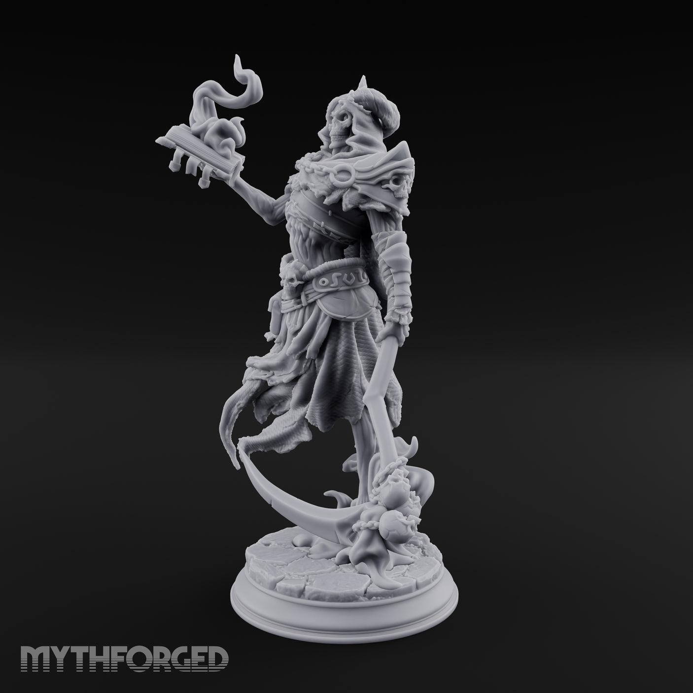 Spellbook Smoking Lich Necromancer Miniature for Dungeons and Dragons, Pathfinder or other TTRPGs