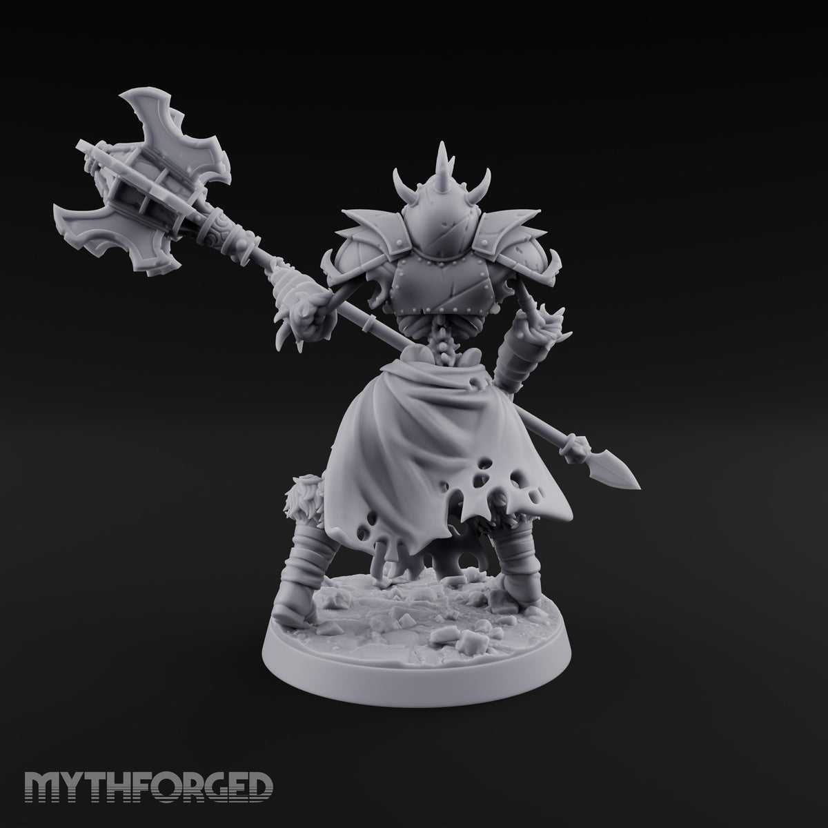 Fur Cuffs, No Flesh Skeleton Halberd Warrior