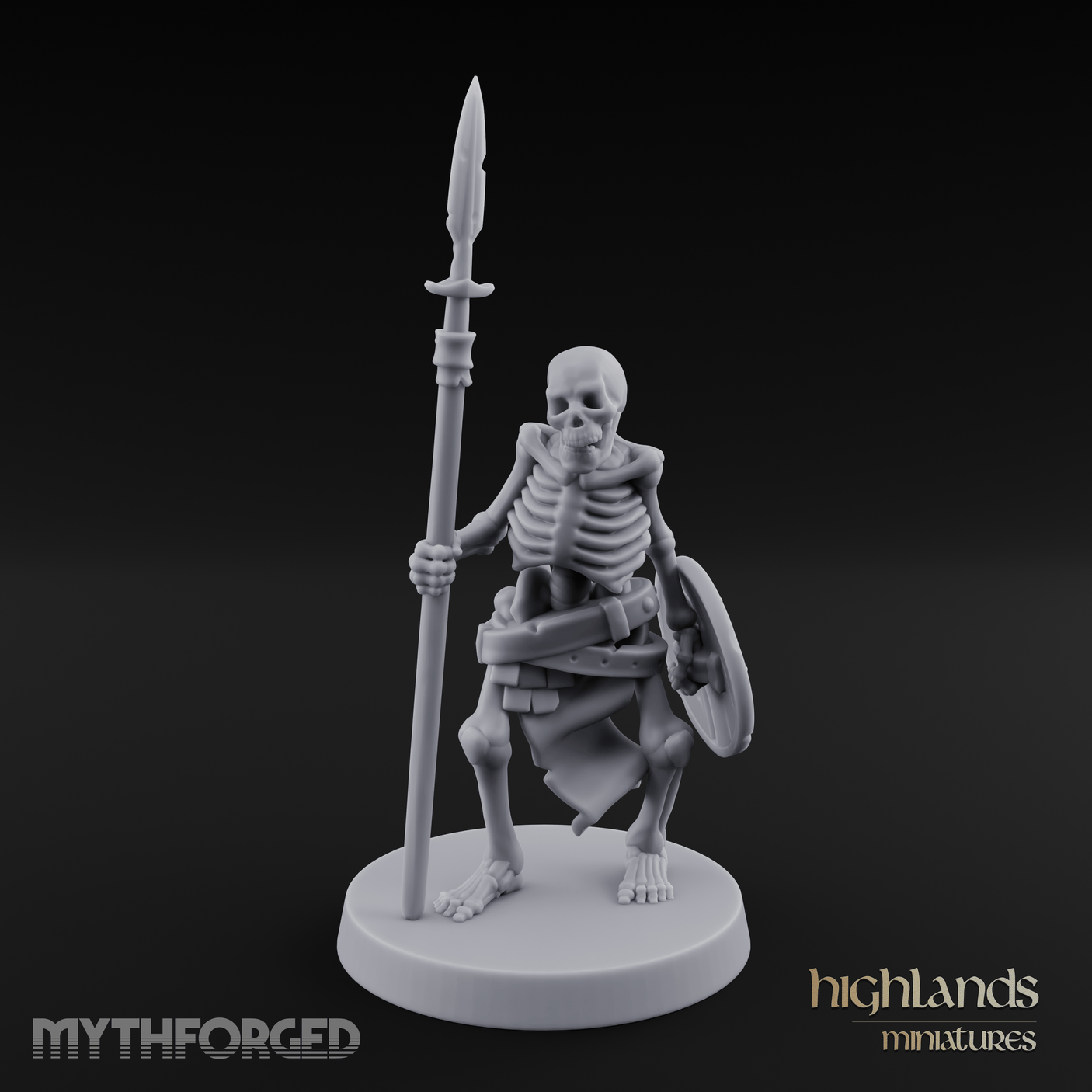 Shield Bearing Sentinel Skeleton Warrior Miniature for Dungeons and Dragons, Pathfinder or other TTRPGs