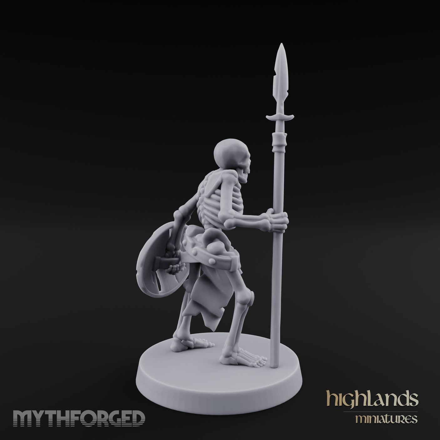 Shield Bearing Sentinel Skeleton Warrior Miniature for Dungeons and Dragons, Pathfinder or other TTRPGs