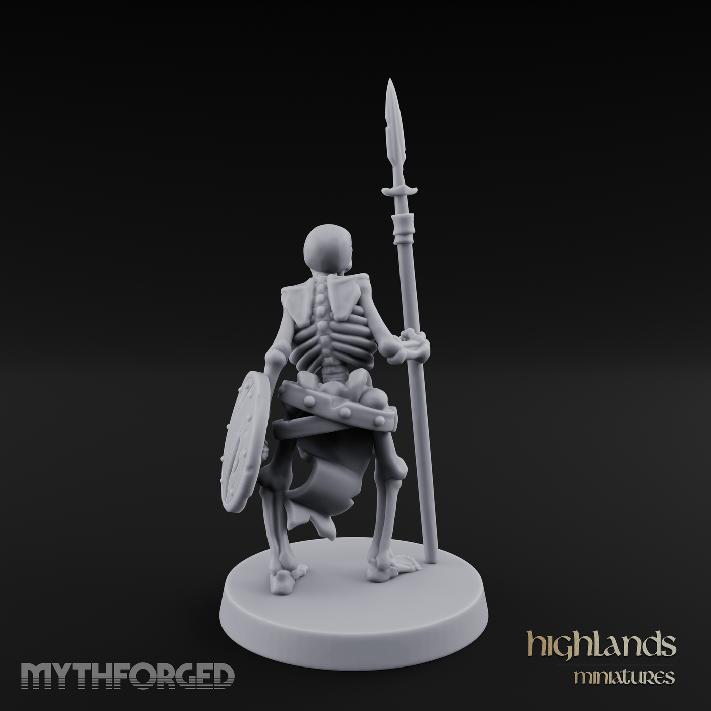 Shield Bearing Sentinel Skeleton Warrior Miniature for Dungeons and Dragons, Pathfinder or other TTRPGs