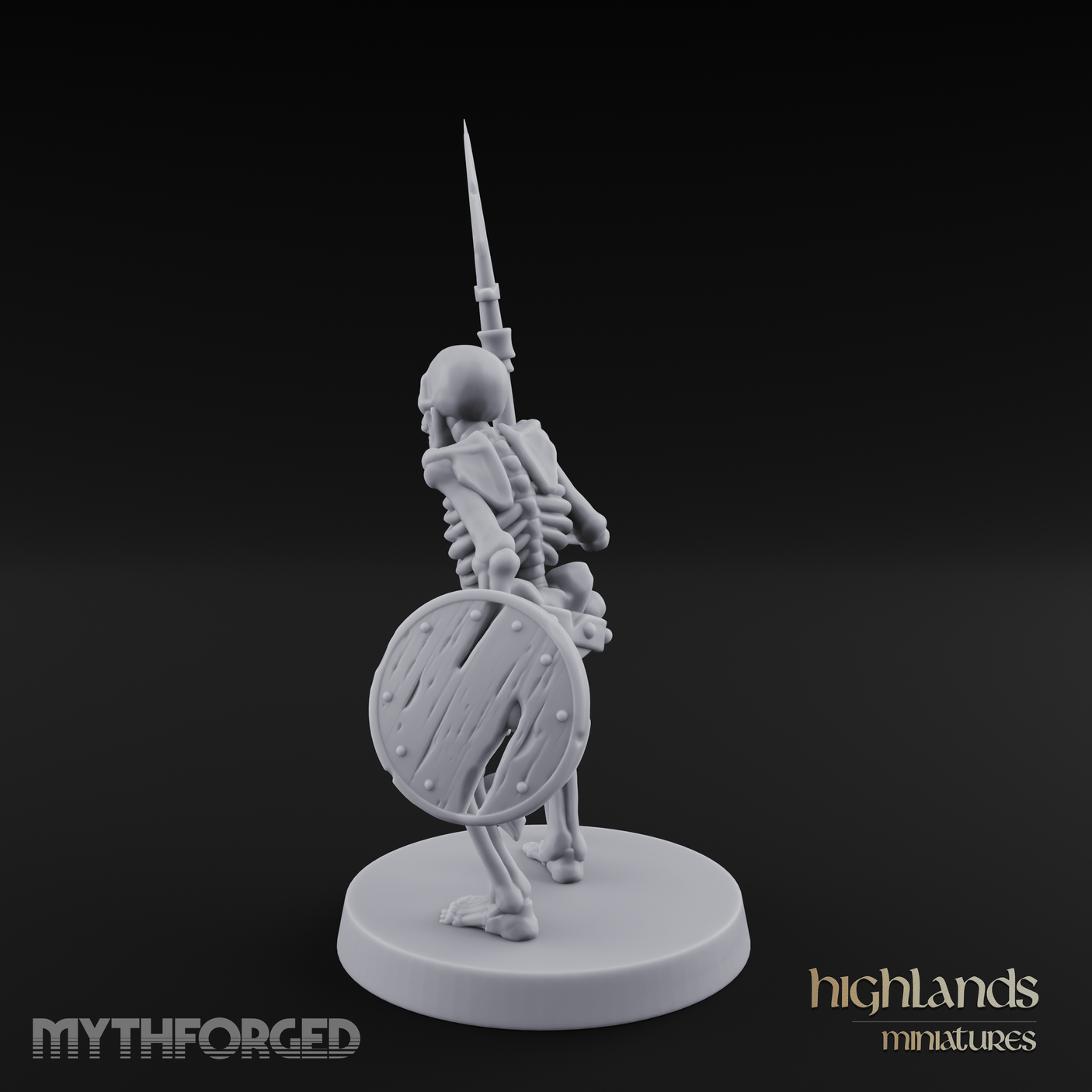 Shield Bearing Sentinel Skeleton Warrior Miniature for Dungeons and Dragons, Pathfinder or other TTRPGs