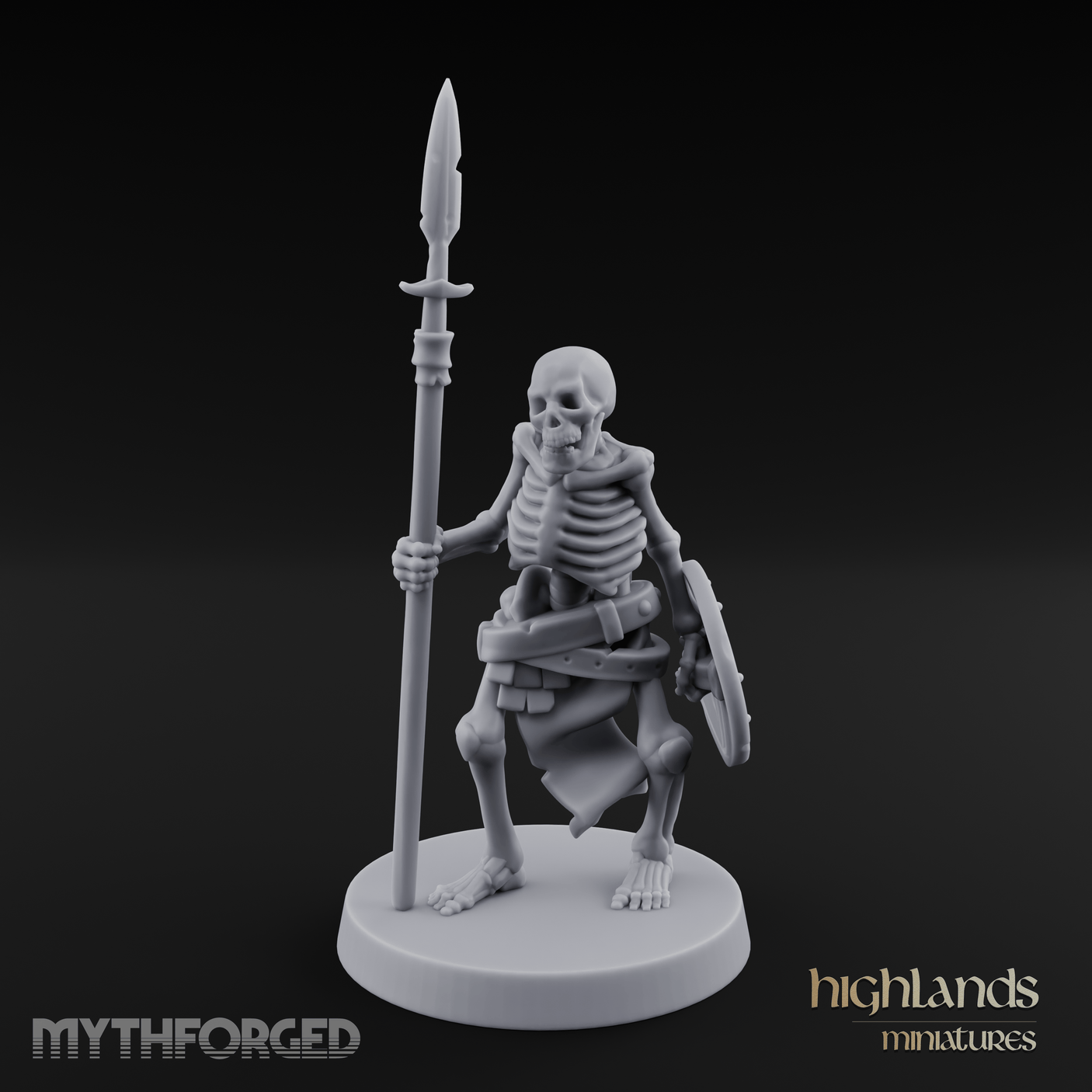 Shield Bearing Sentinel Skeleton Warrior Miniature for Dungeons and Dragons, Pathfinder or other TTRPGs